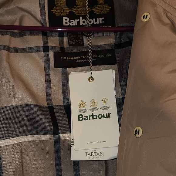 Barbour Cornel Quilt/light trench Oatmeal Tartan - Picture 3 of 7